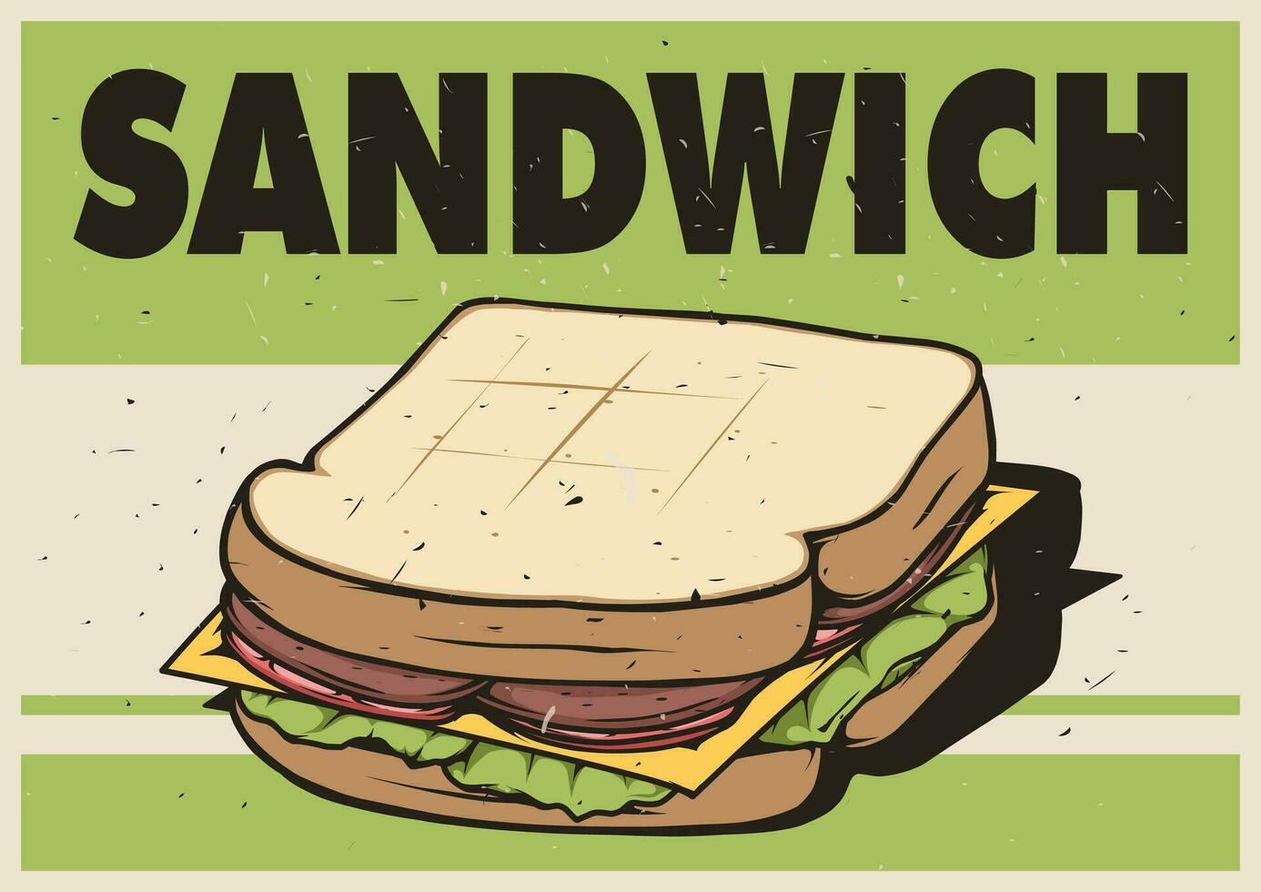 sandwich vintage poster design vector