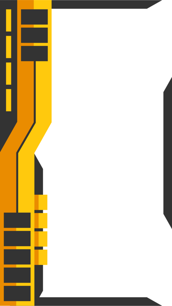 futuristic gaming frame border transparent background png