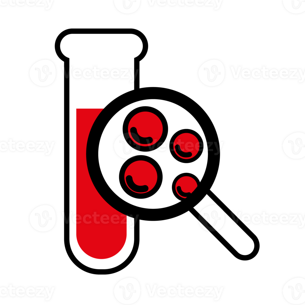 Blood test - Complete blood count CBC icon - information about white and red cells and concentration of hemoglobin and hematocrit. png