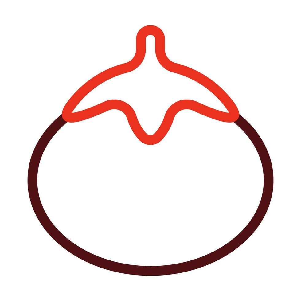 Persimmon Vector Thick Line Two Color Icons For Personal And Commercial Use.