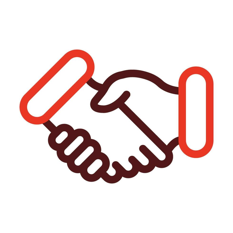 Hand Shaking Vector Thick Line Two Color Icons For Personal And Commercial Use.