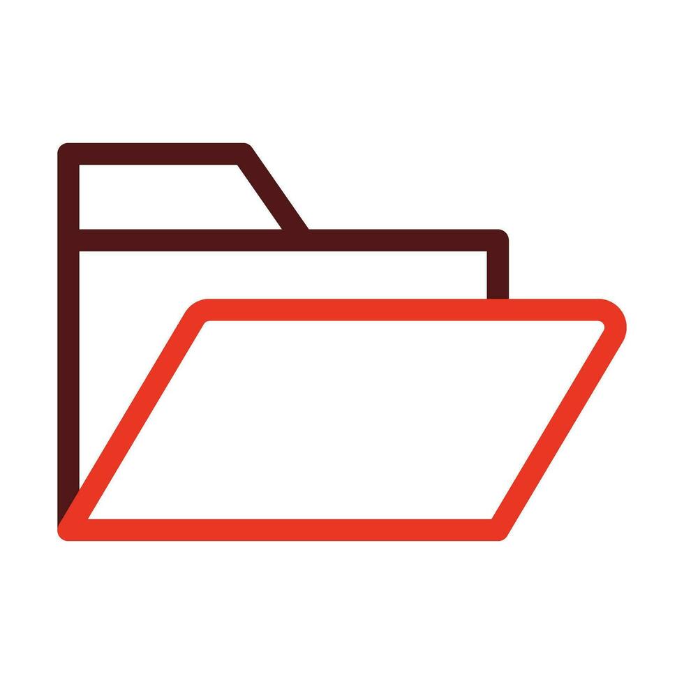 Folder Vector Thick Line Two Color Icons For Personal And Commercial Use.