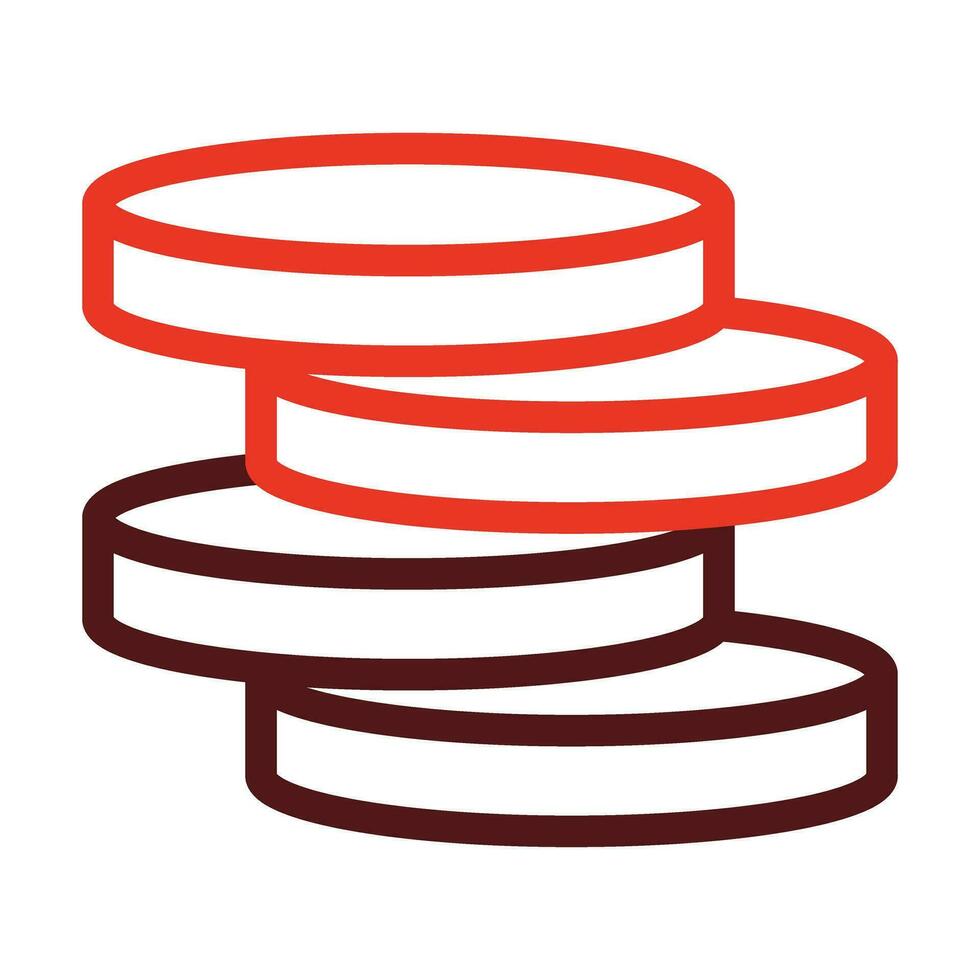 Coins Vector Thick Line Two Color Icons For Personal And Commercial Use.