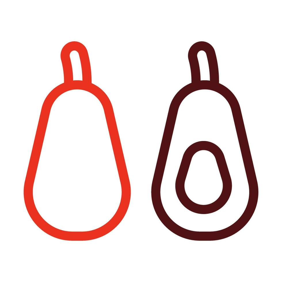 Avocados Vector Thick Line Two Color Icons For Personal And Commercial Use.
