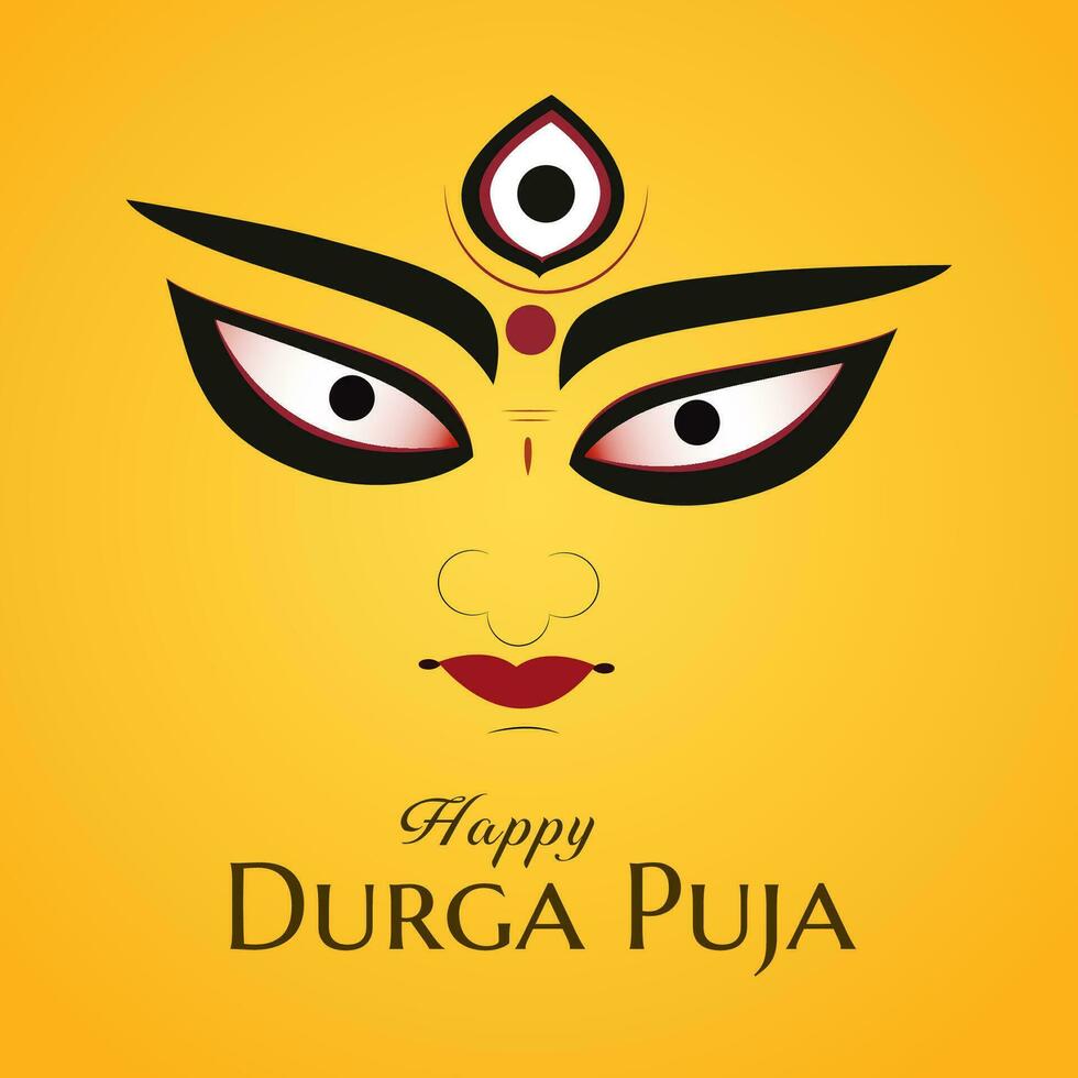 vector contento Durga puja diosa maa Durga cara en contento Durga puya, dussehra, y navratri celebracion concepto para web bandera, póster, social medios de comunicación correo, y volantes publicidad, web, pancarta, publicación,