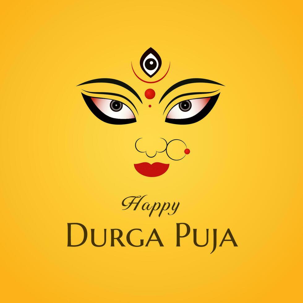 vector contento Durga puja diosa maa Durga cara en contento Durga puya, dussehra, y navratri celebracion concepto para web bandera, póster, social medios de comunicación correo, y volantes publicidad, web, pancarta, publicación,