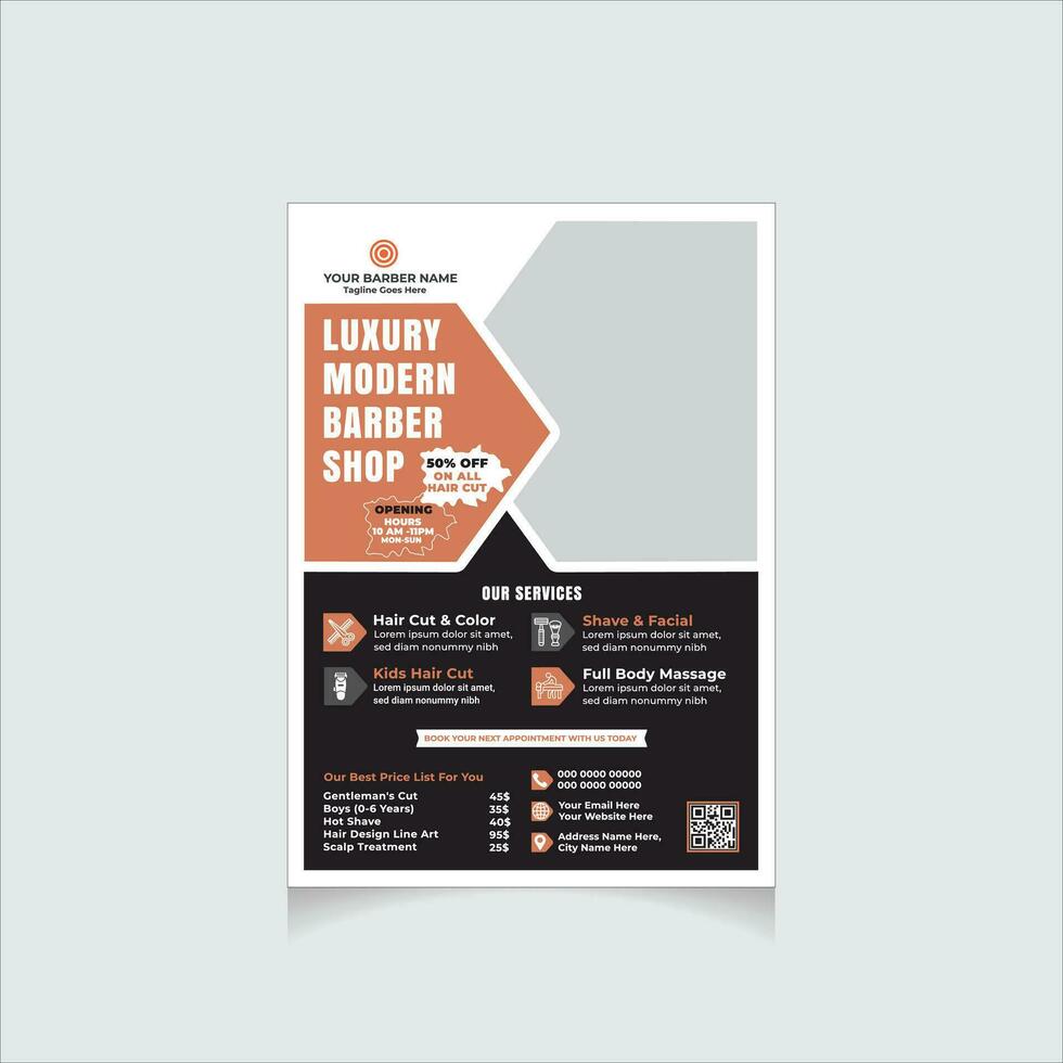 barber shop flyer vector