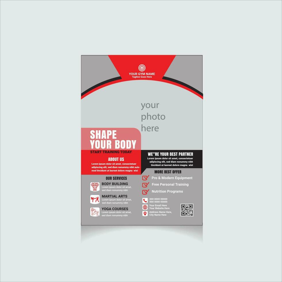 gym flyer,CREATIVE FLYER vector