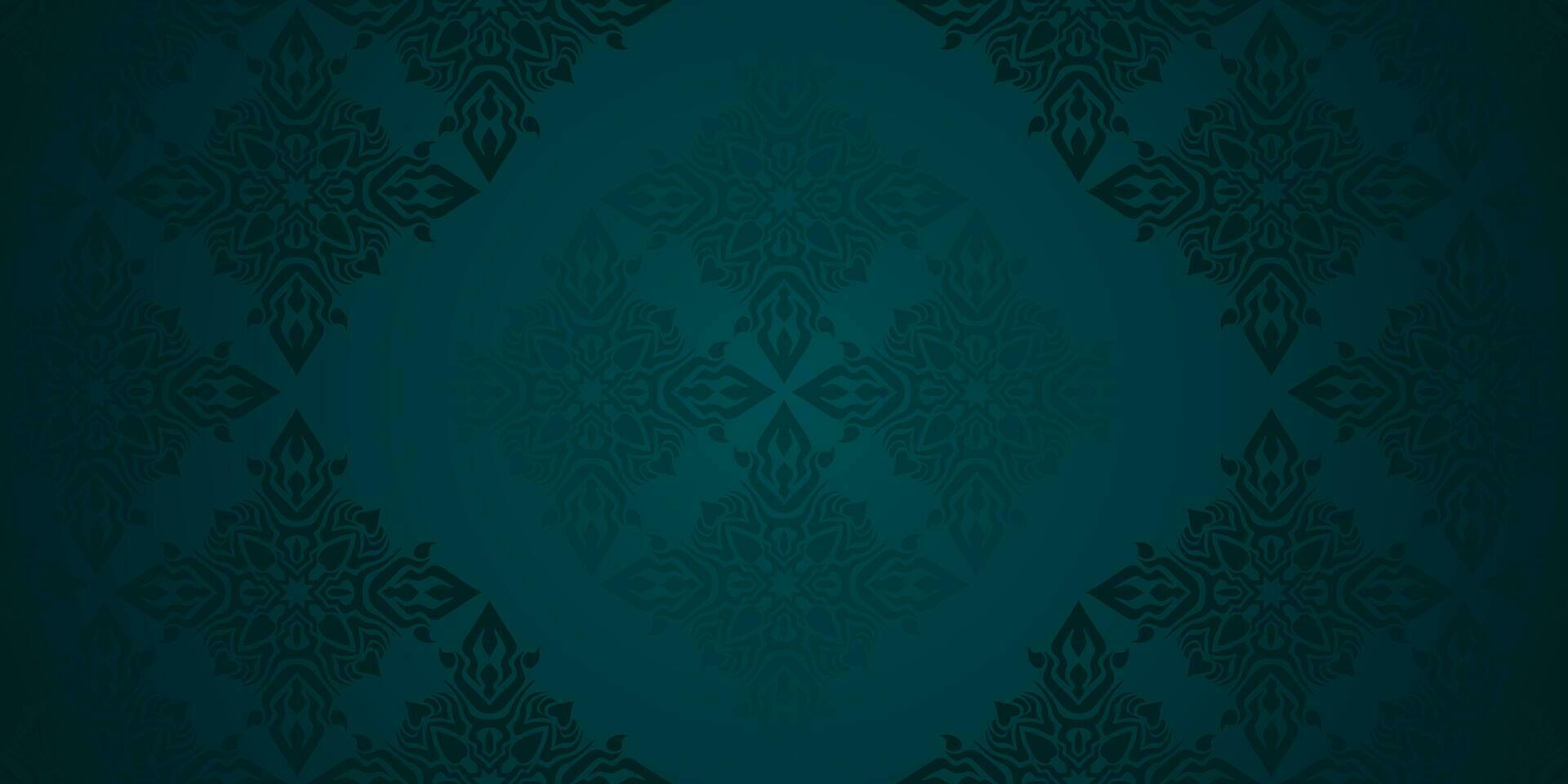 arabic motif green background vector
