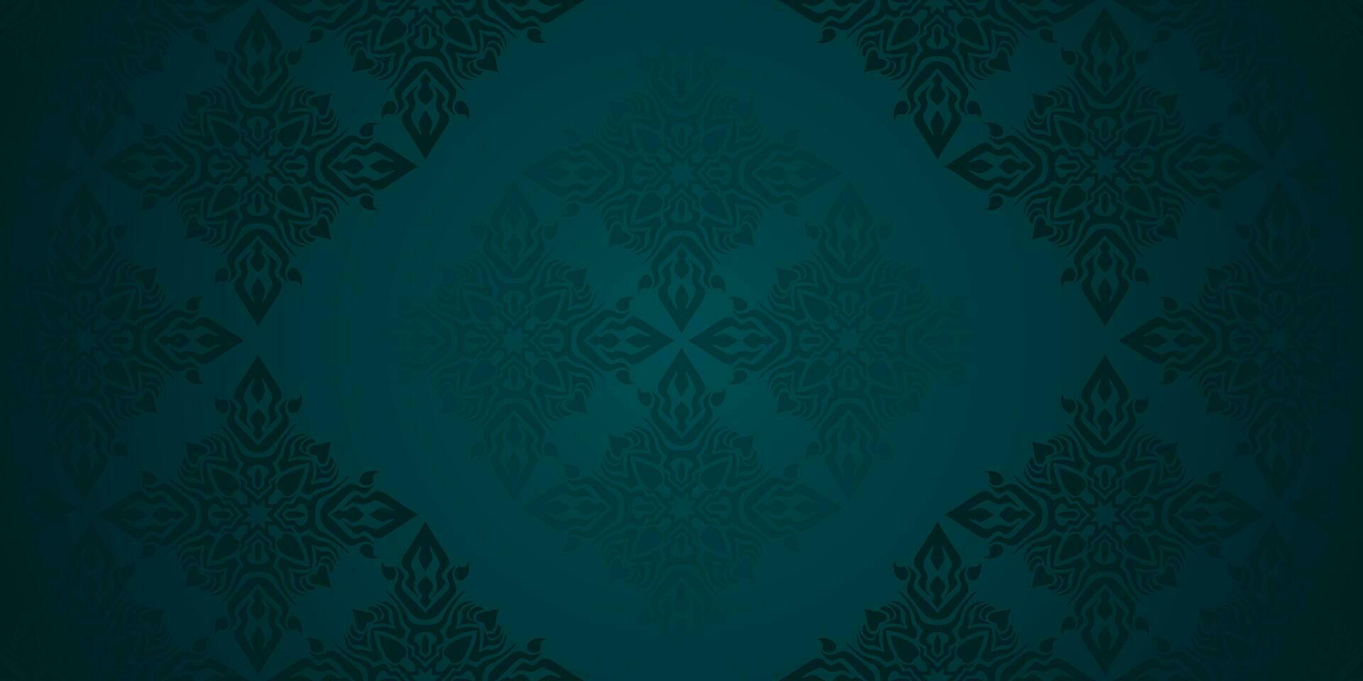 arabic motif green background vector