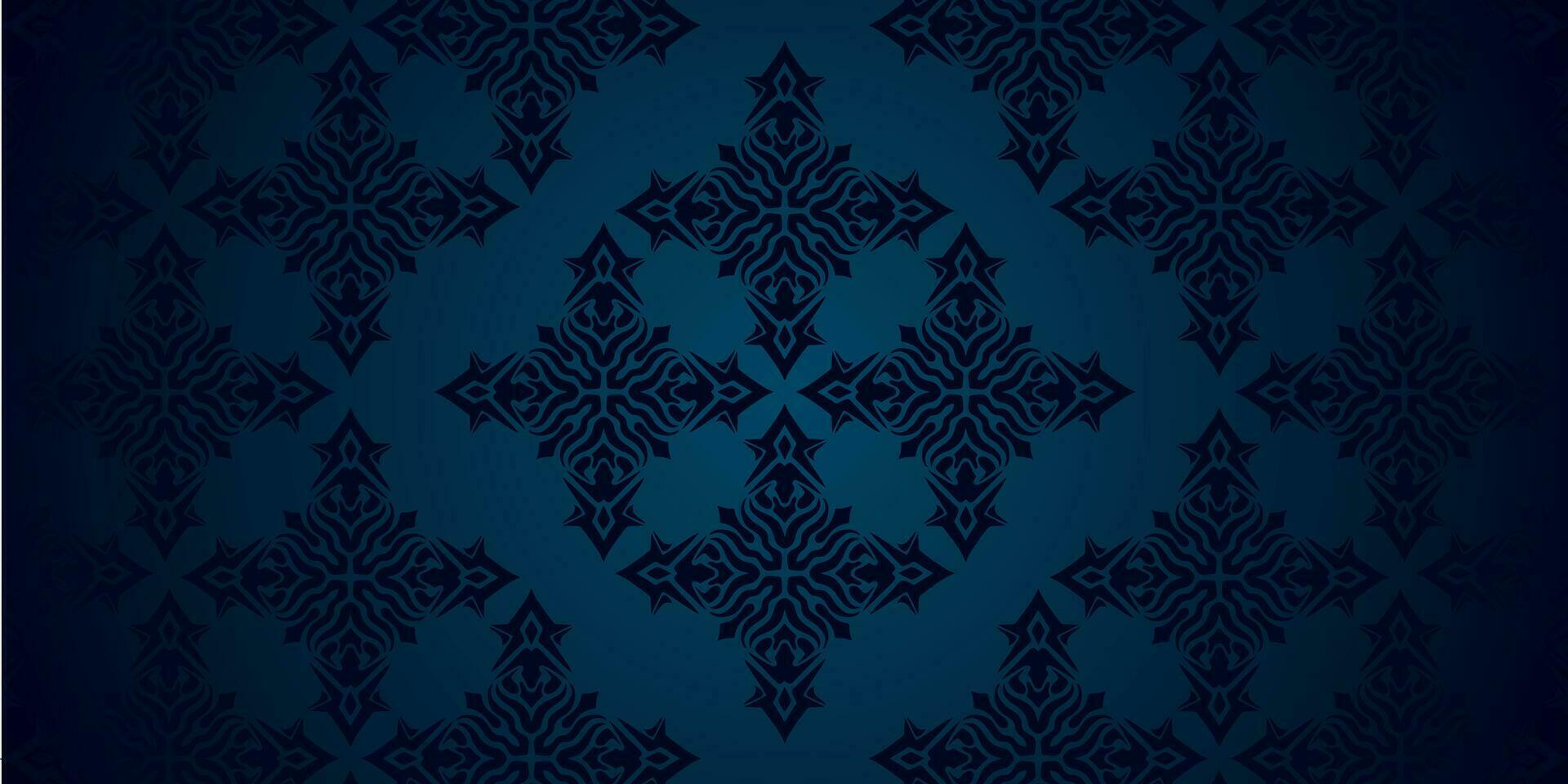 arabic motif blue background vector