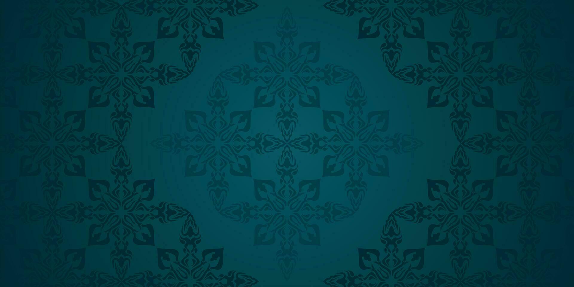 arabic motif green background vector