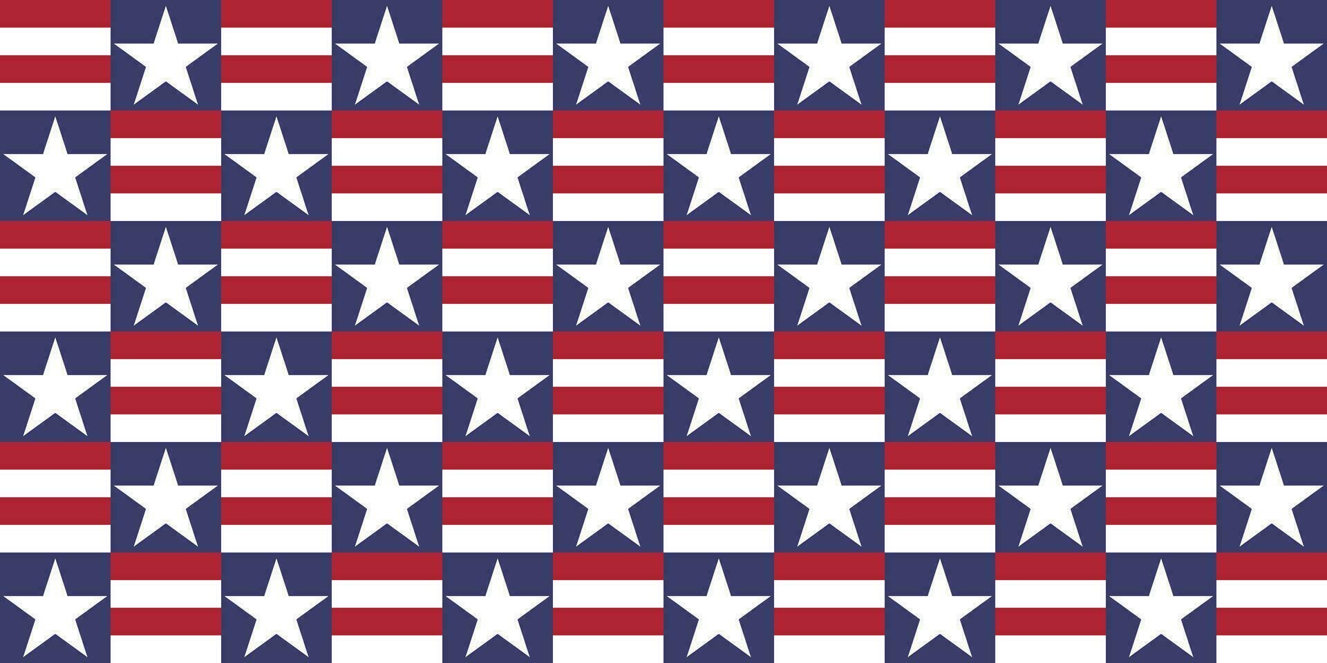 blue stars and red and white stripes usa flag seamless pattern vector