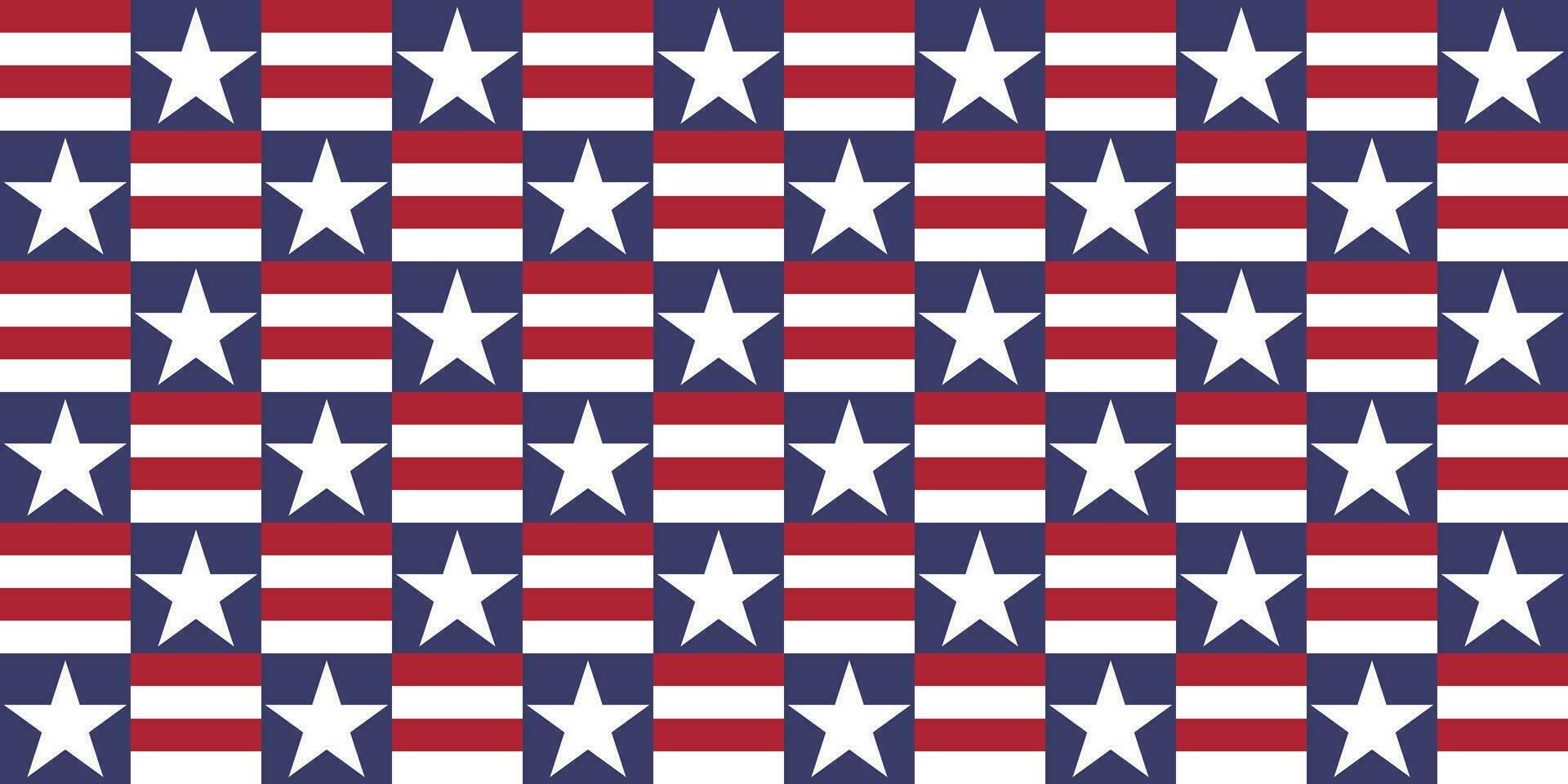 blue stars and red and white stripes usa flag seamless pattern vector