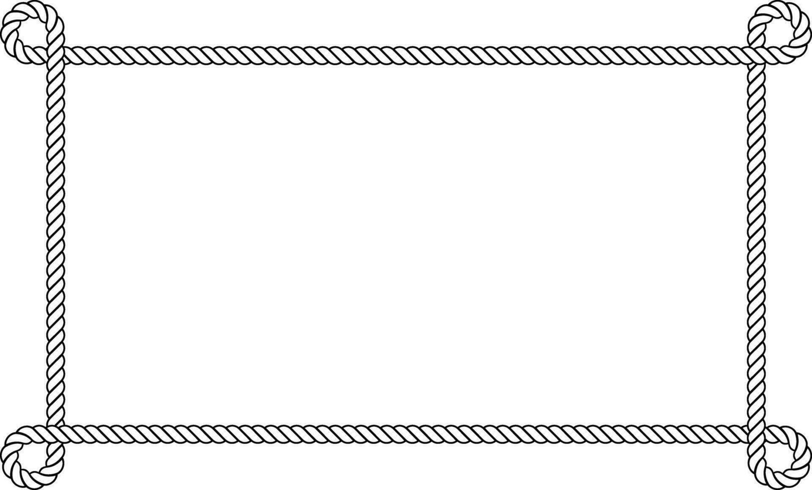 rectangular outline rope frame with copy space for text or design vector