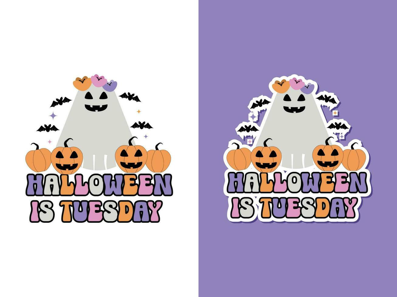 Halloween is Tuesday sublimation vector illustration