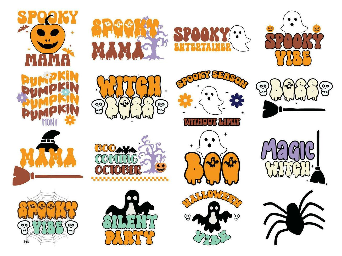 set of Happy Halloween sublimation craft bundle illustration part-2 vector