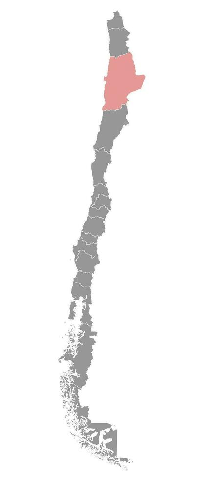 Antofagasta region map, administrative division of Chile. vector