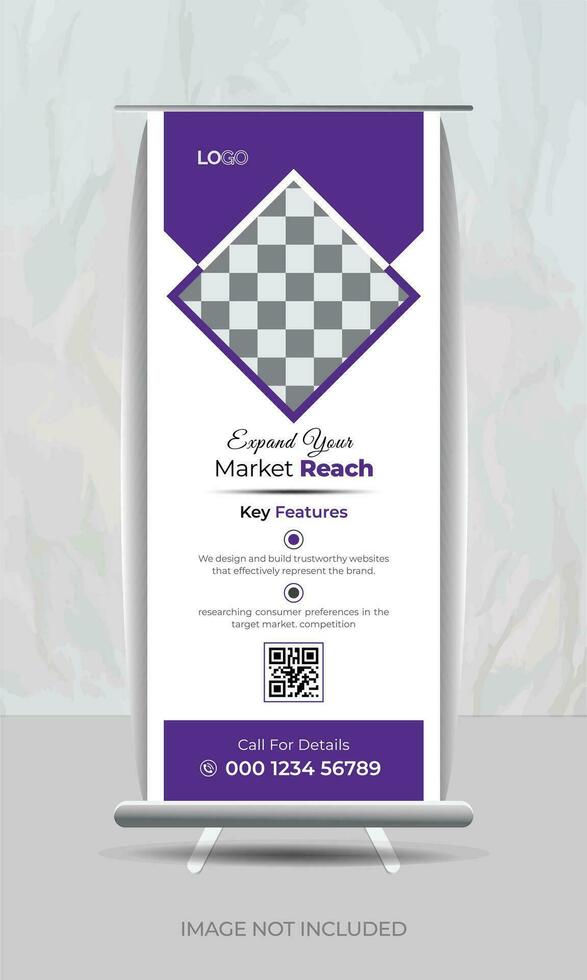 Creative Roll Up Banner Design vector