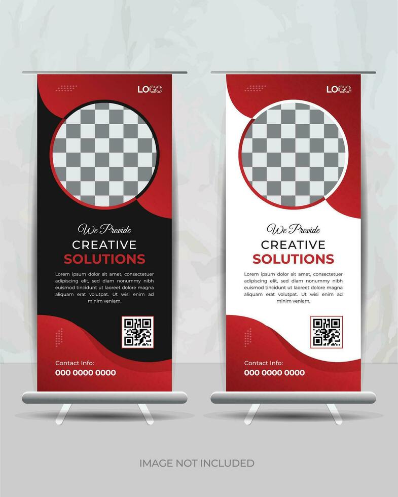 Creative Roll Up Banner Design vector