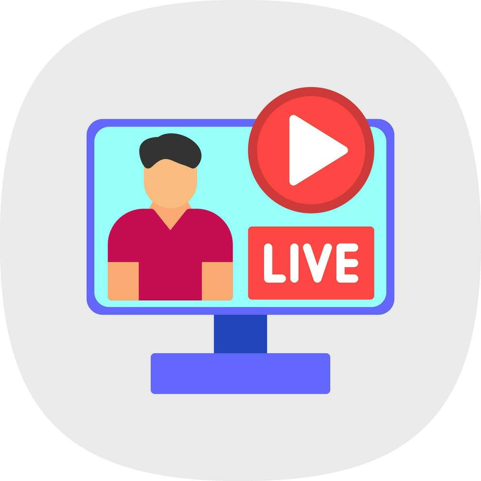 Live streaming Vector Icon Design