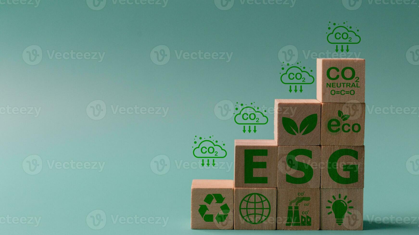 ESG concept of environmental. ESG or environmental social governance. The company developed a nature conservation strategy, green energy, clean energy photo