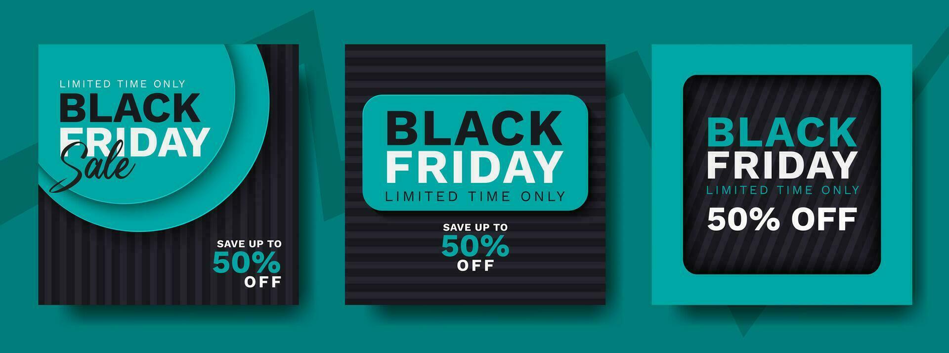 set of black friday super sale social media banner template vector