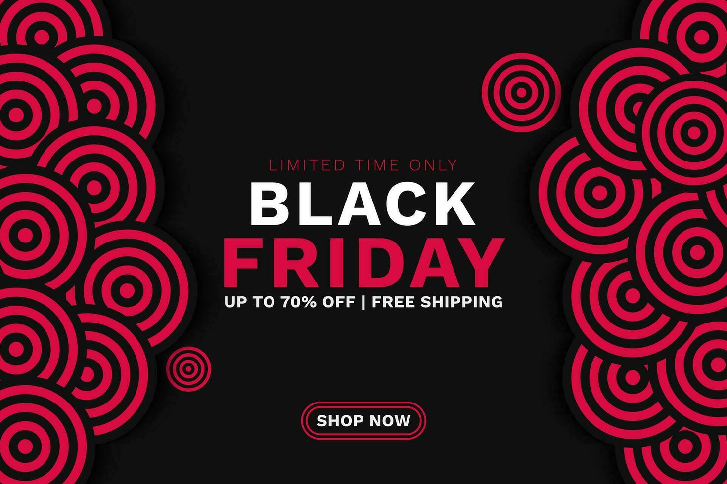 Modern black friday sale background with black and red circle shape vector