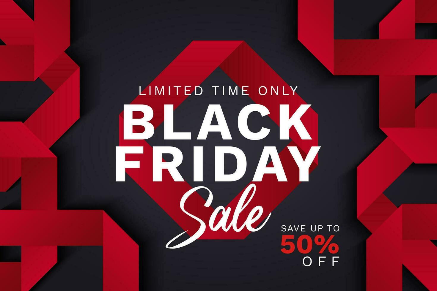 Simple modern black friday sale red and black background vector