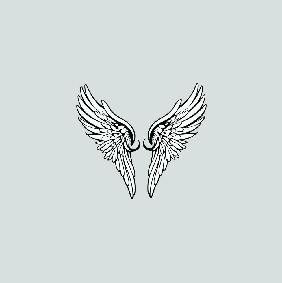 vintage vector angel wings free vector