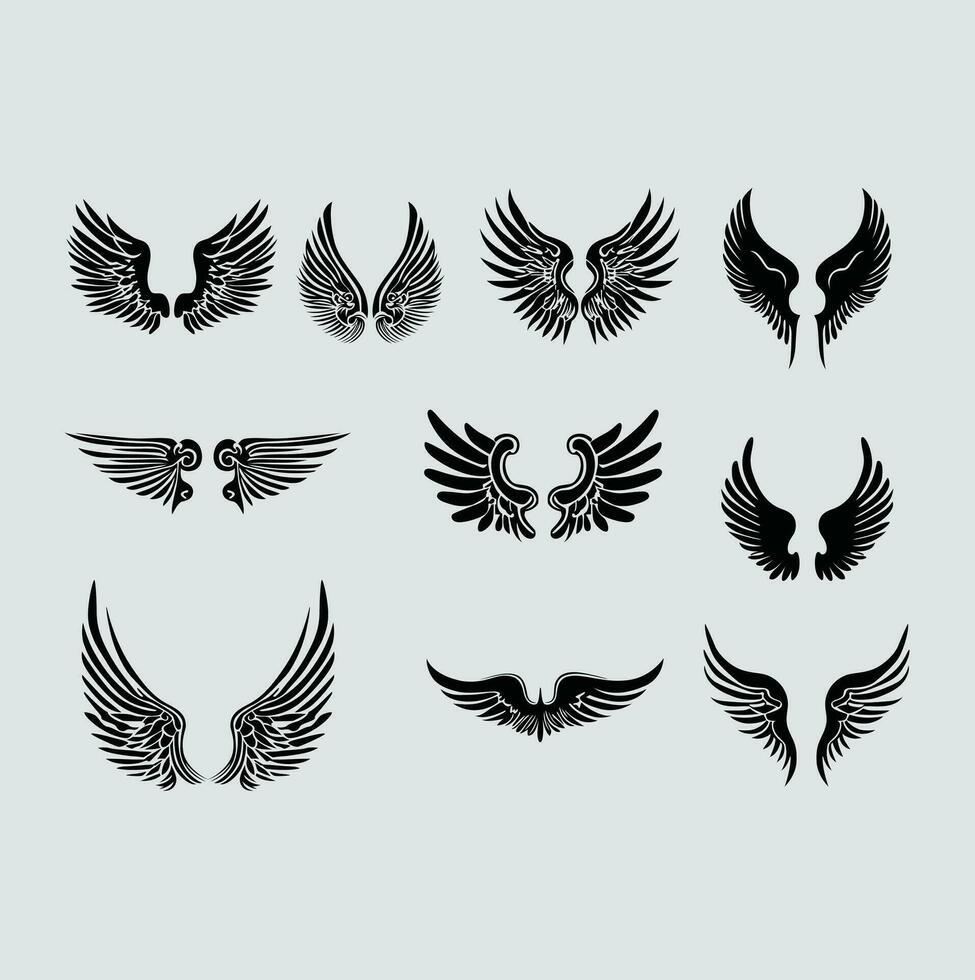 vintage vector angel wings free vector