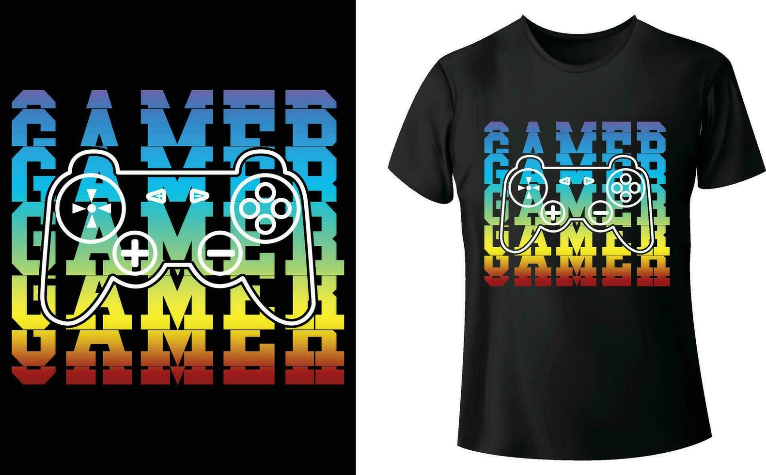 Gamer t-shirt design for Game Lover vector