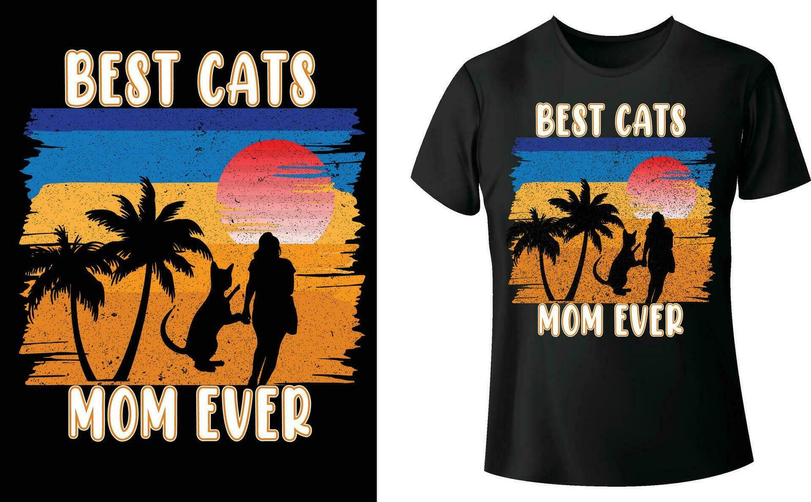 Best Cat Mom Ever t-shirt design vector