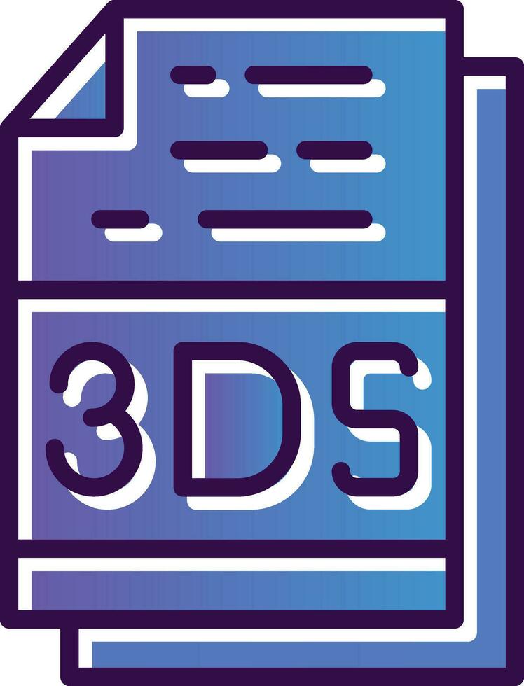 3ds File Format Vector Icon Design
