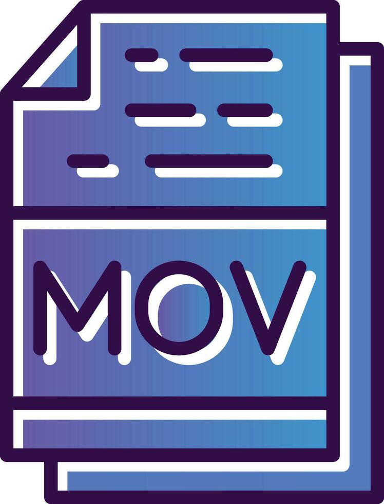 MOV File Format Vector Icon Design