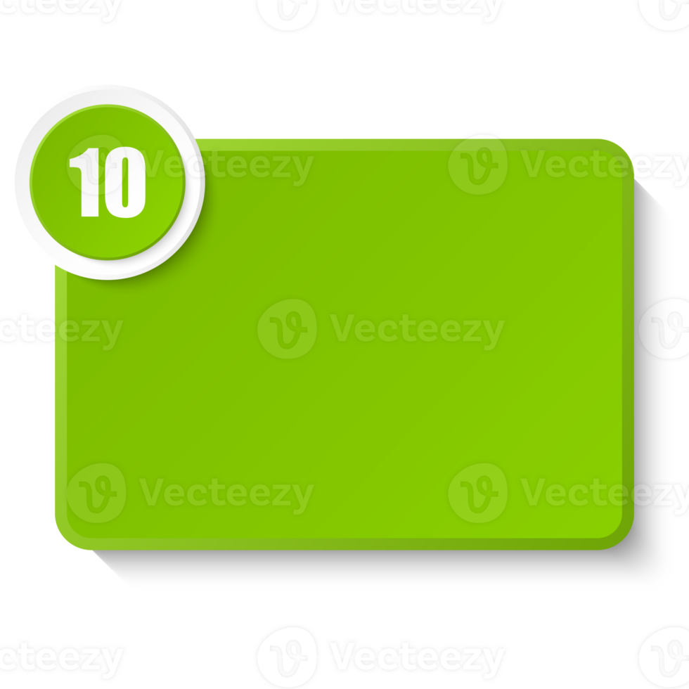 Square box for text with number 10 png