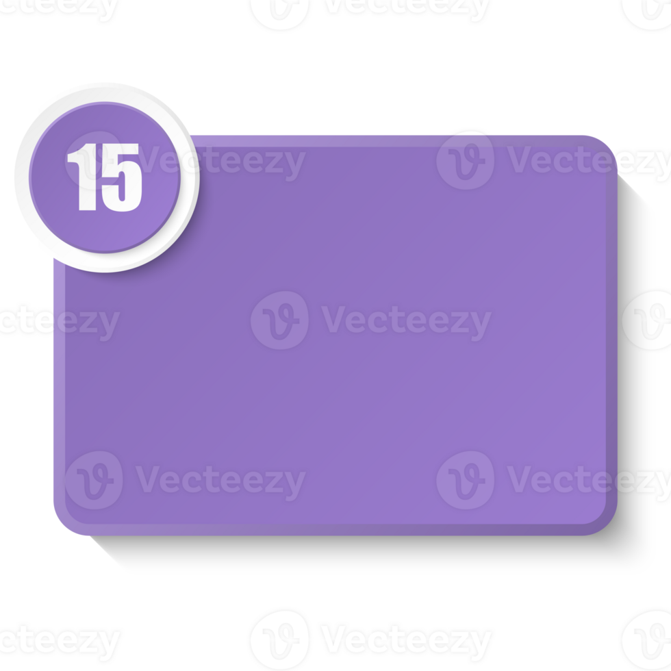 Square box for text with number 15 png