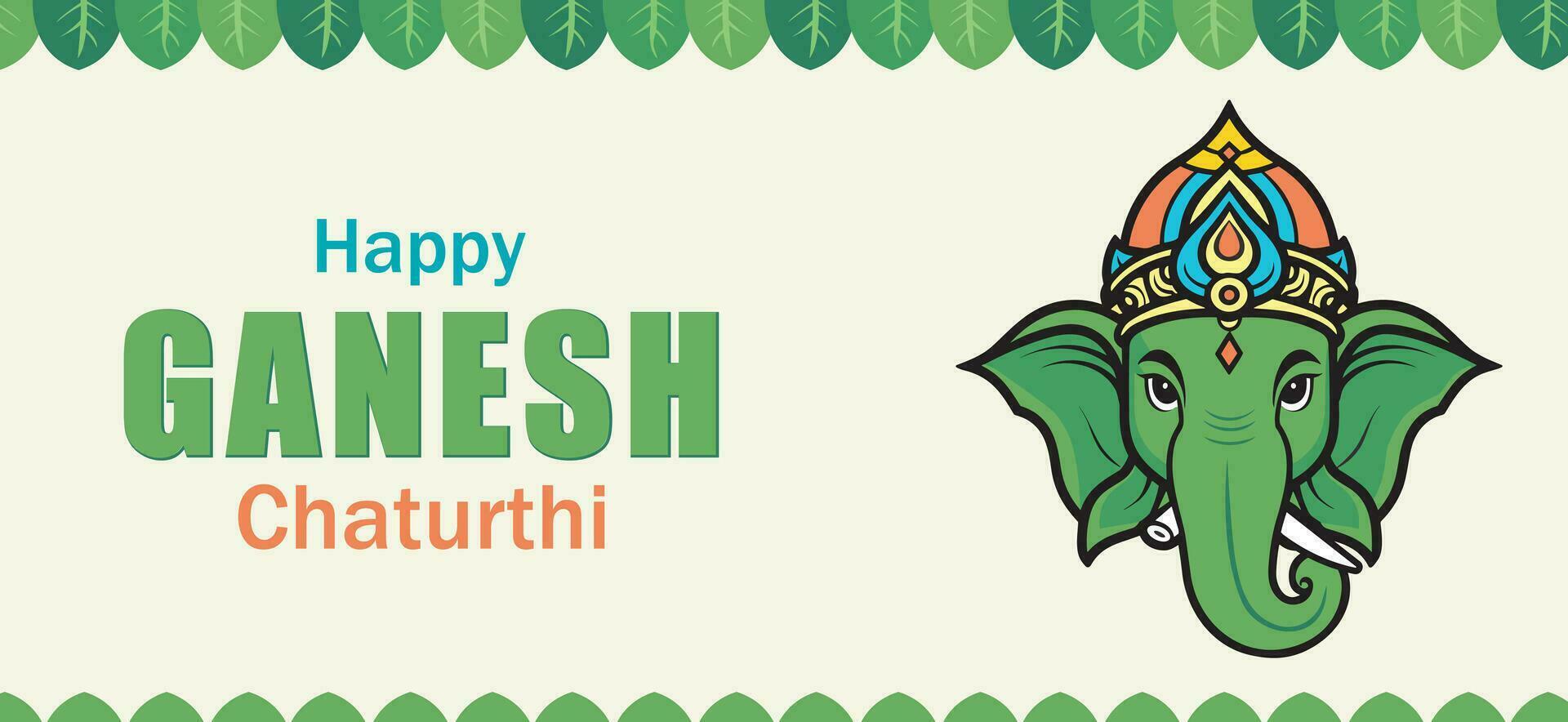 Happy Ganesh Chaturthi greetings. vector illustration design, Indian festival Happy Ganesh Chavithi wishes banner