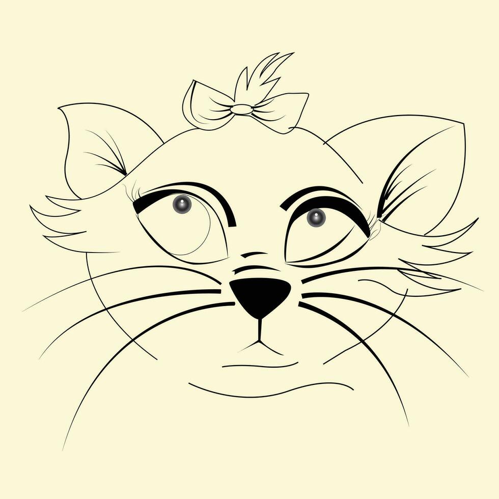 Vector Cat Face and Head