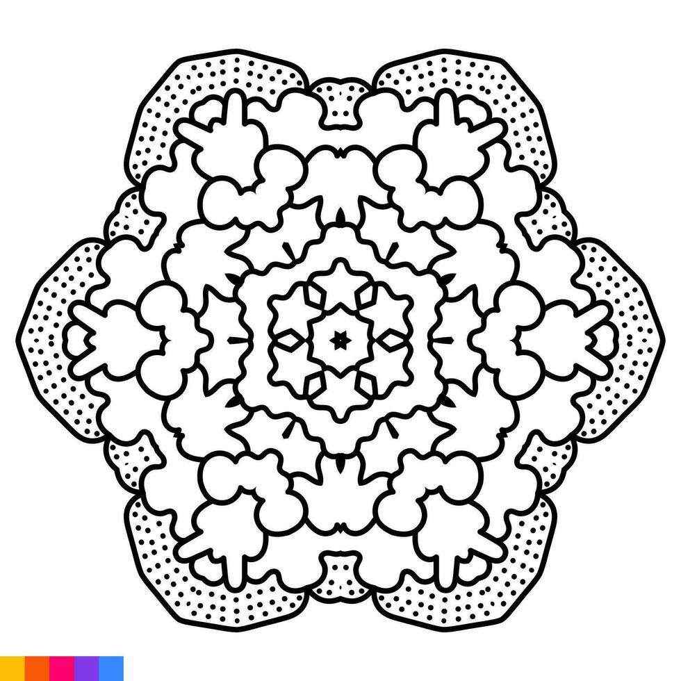 mandala Arte para colorante libro. limpiar decorativo redondo ornamento. oriental patrón, vector ilustración colorante libro página. circular modelo en formar de mandala para alheña, mehndi, tatuaje, decoración.