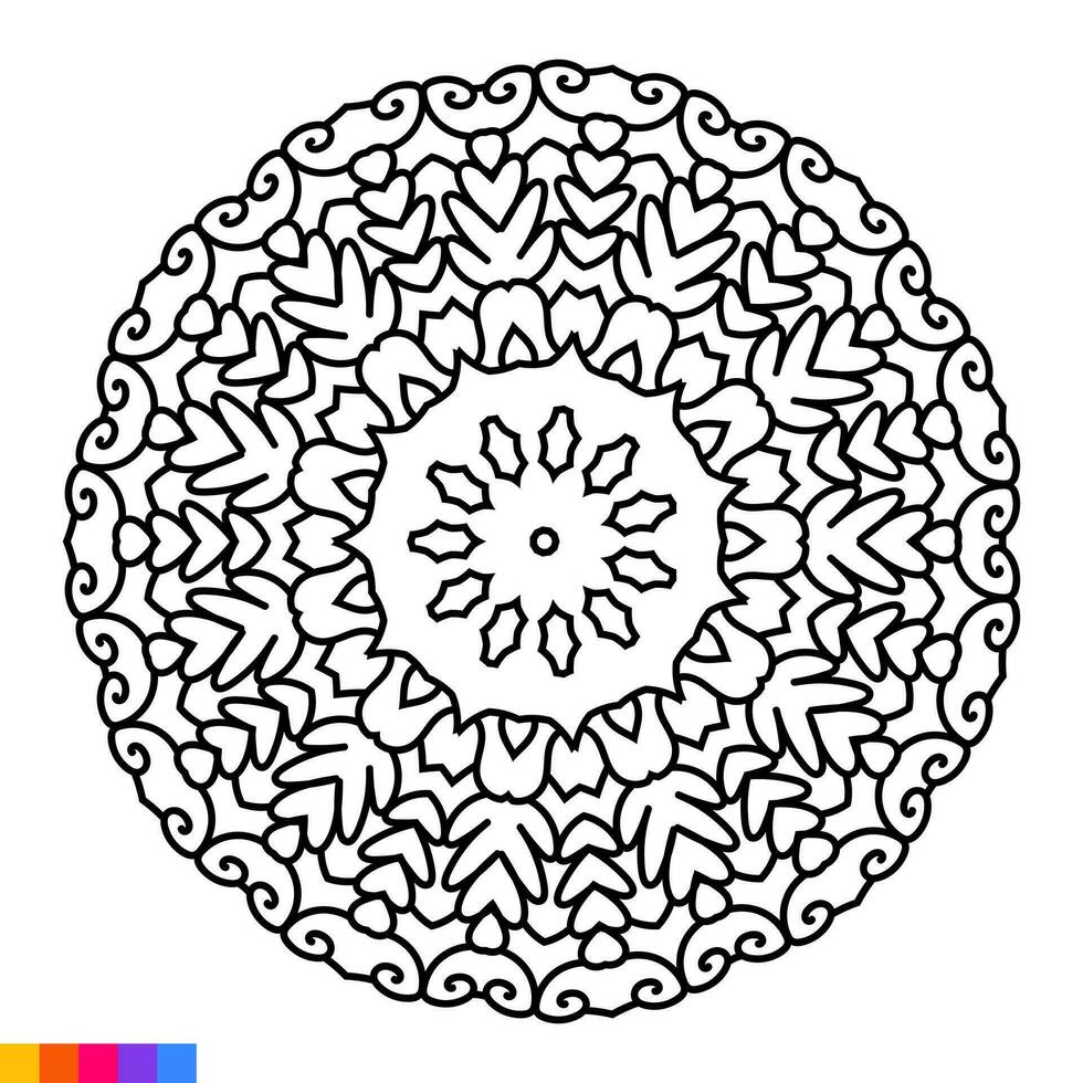 mandala Arte para colorante libro. limpiar decorativo redondo ornamento. oriental patrón, vector ilustración colorante libro página. circular modelo en formar de mandala para alheña, mehndi, tatuaje, decoración.