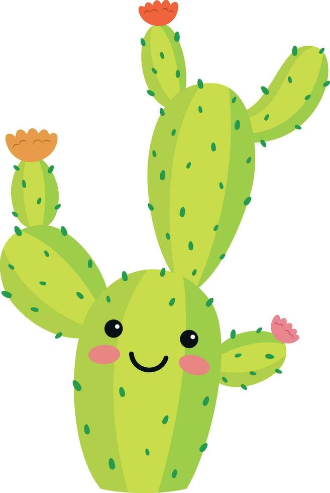 vector ilustración de un gracioso cactus personaje en dibujos animados estilo aislado en blanco antecedentes