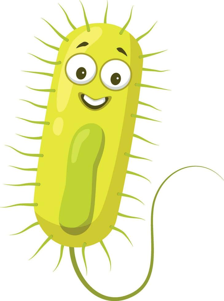 Vector illustration of a Bacillus bacteria in cartoon style isolated on white background