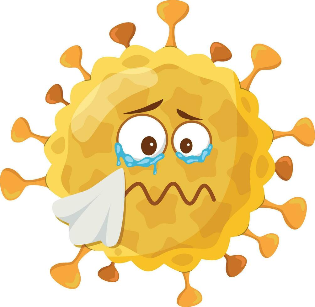 Vector illustration of a Rhinovirus in cartoon style isolated on white background