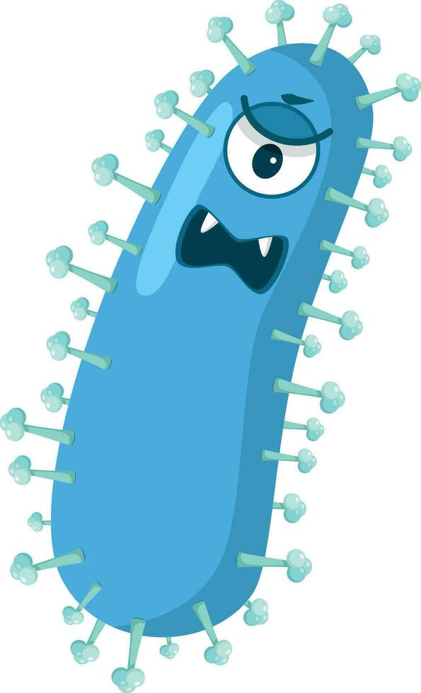 Vector illustration of a Rabies Lyssavirus virus in cartoon style isolated on white background