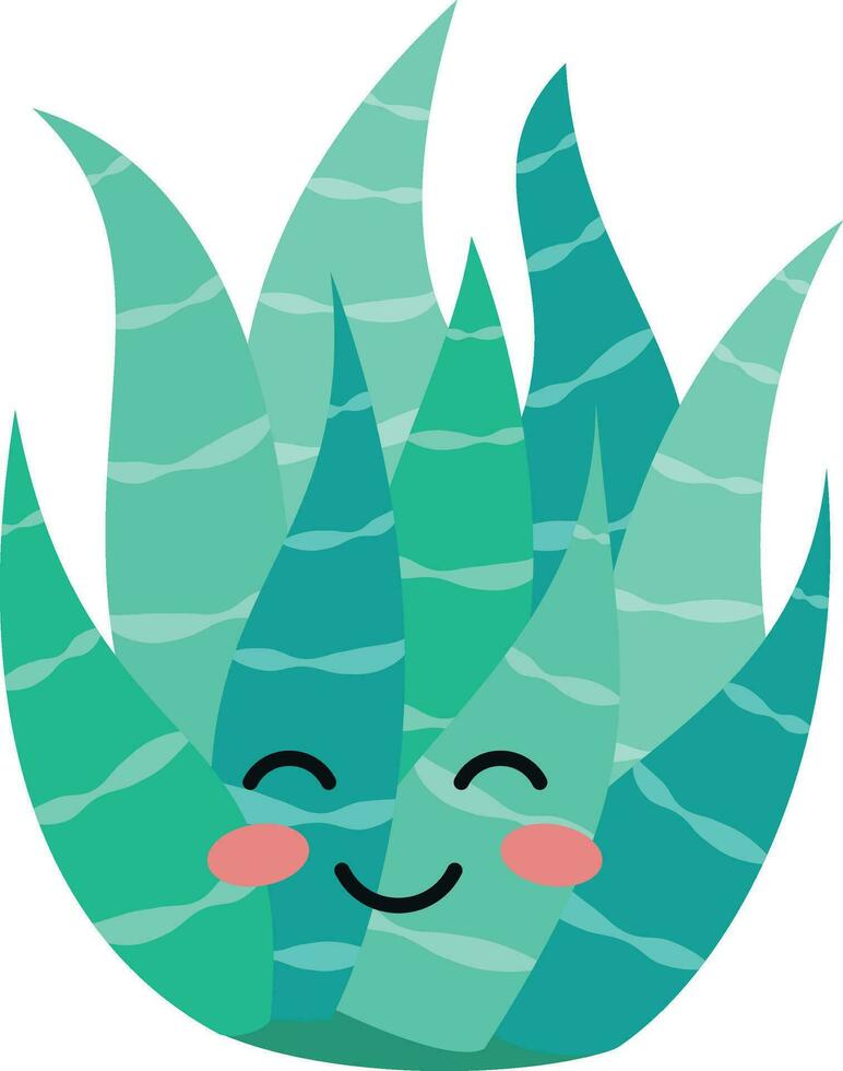 Vector illustration of a funny cactus character in cartoon style isolated on white background
