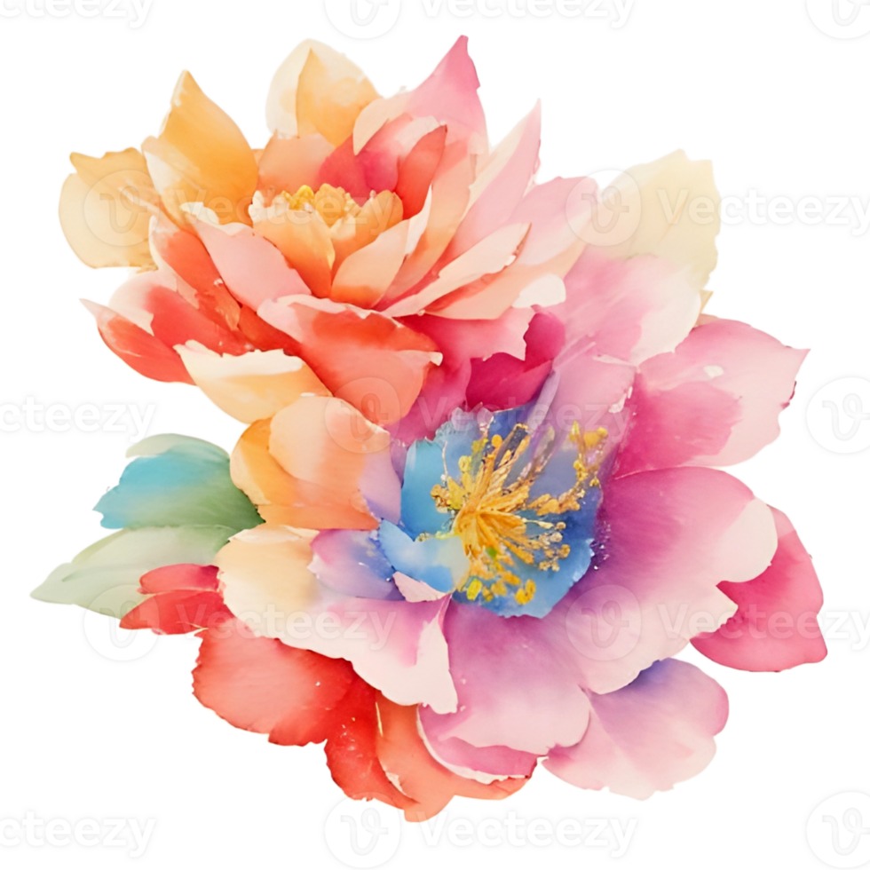 flower petals watercolor, Ai generated png