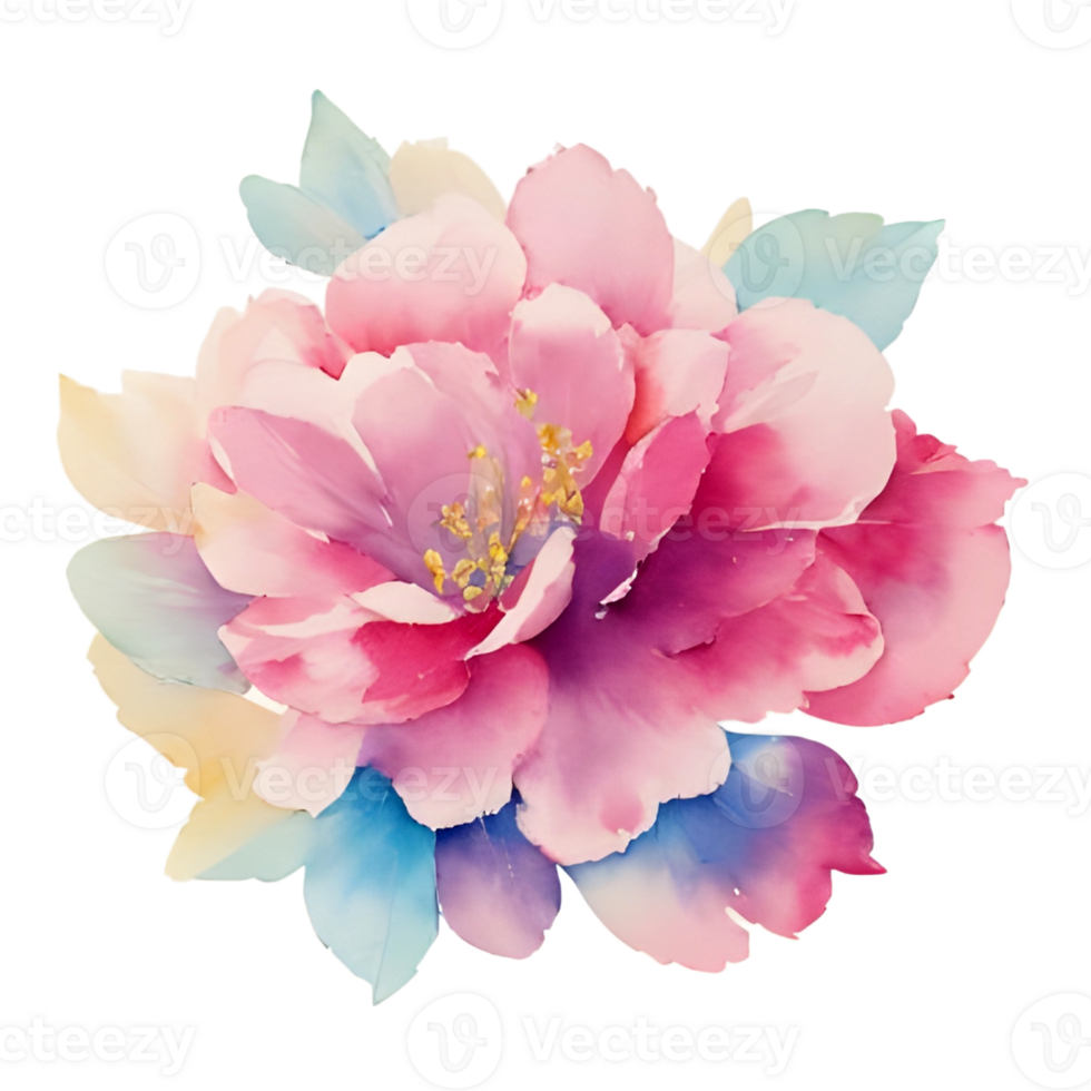 flower petals watercolor, Ai generated png