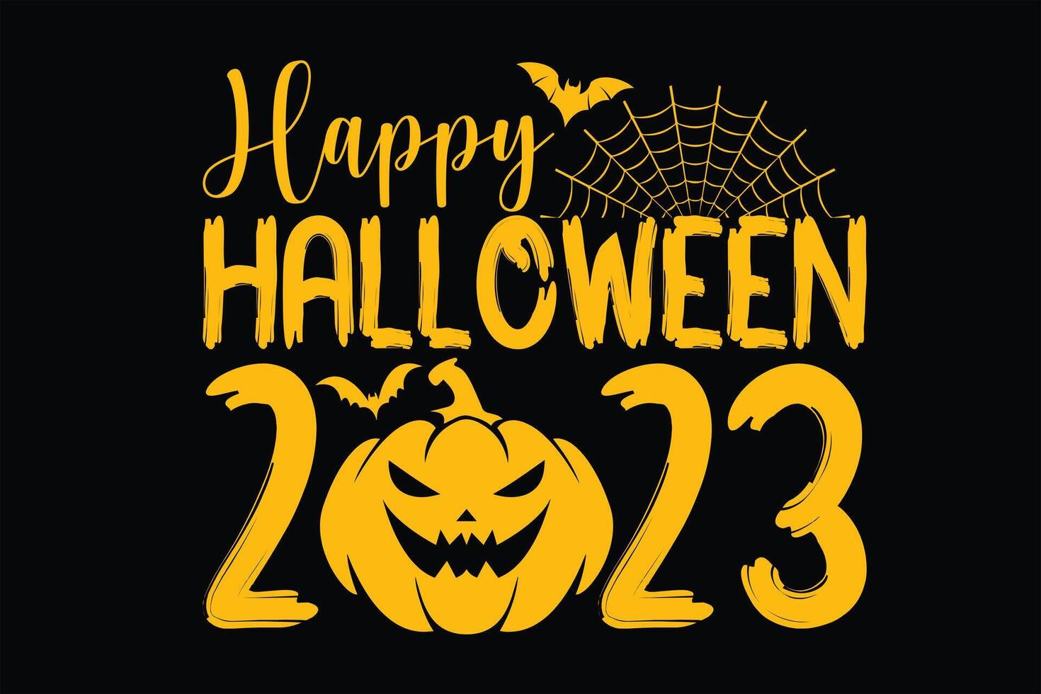 Happy Halloween 2023 T-Shirt Design vector