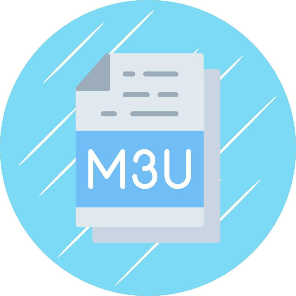 M3U File Format Vector Icon Design